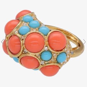 Kenneth Jay Lane Resin Pearls Ring size 6